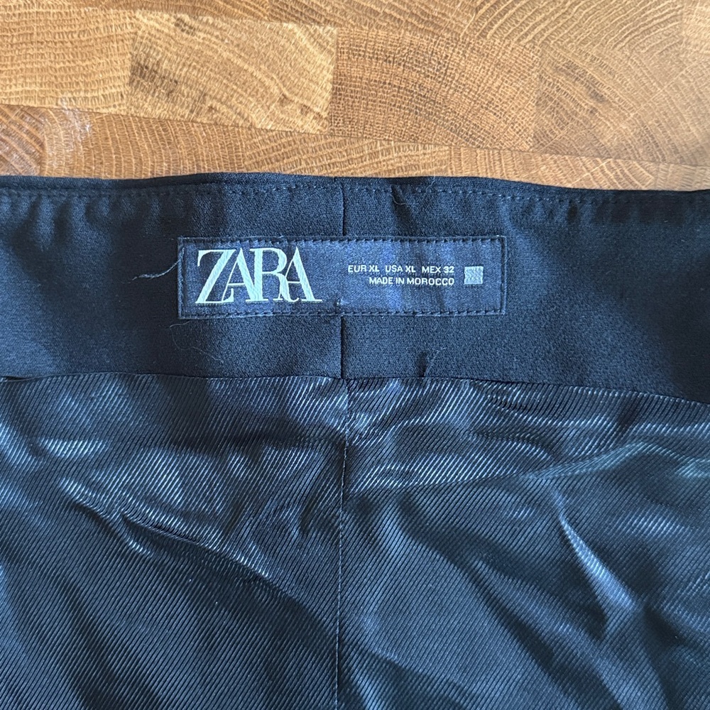 NWT Zara Strapless Black Top Combination Satin Effect Bustier Top Size XL - Picture 4 of 5